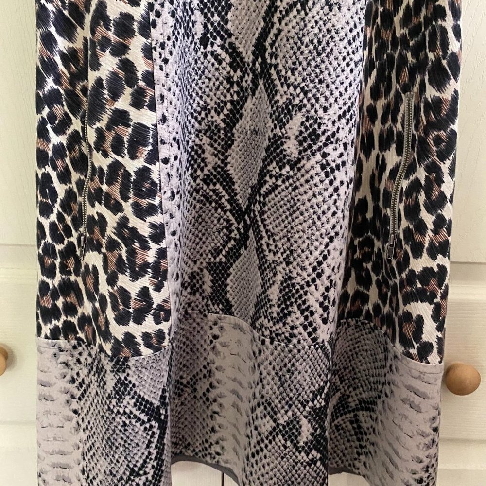Tracy Reese Leopard Python Snake Mixed Print Flar… - image 4